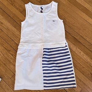 Vineyard Vines girls summer dress size 5-6 nautical blue white